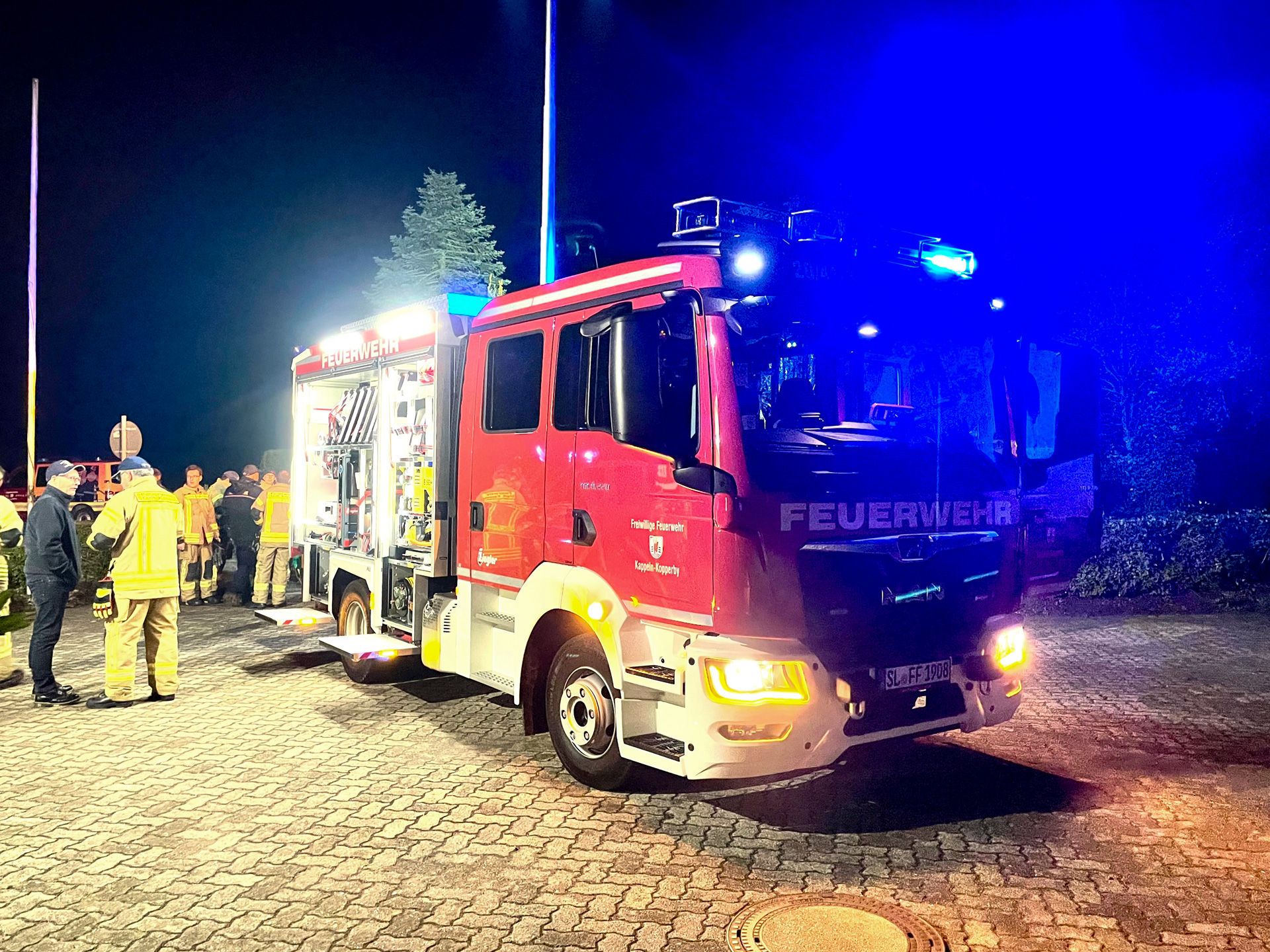 Das neue MLF der Feuerwehr Kappeln-Kopperby. Das neue MLF der Feuerwehr Kappeln-Kopperby.
